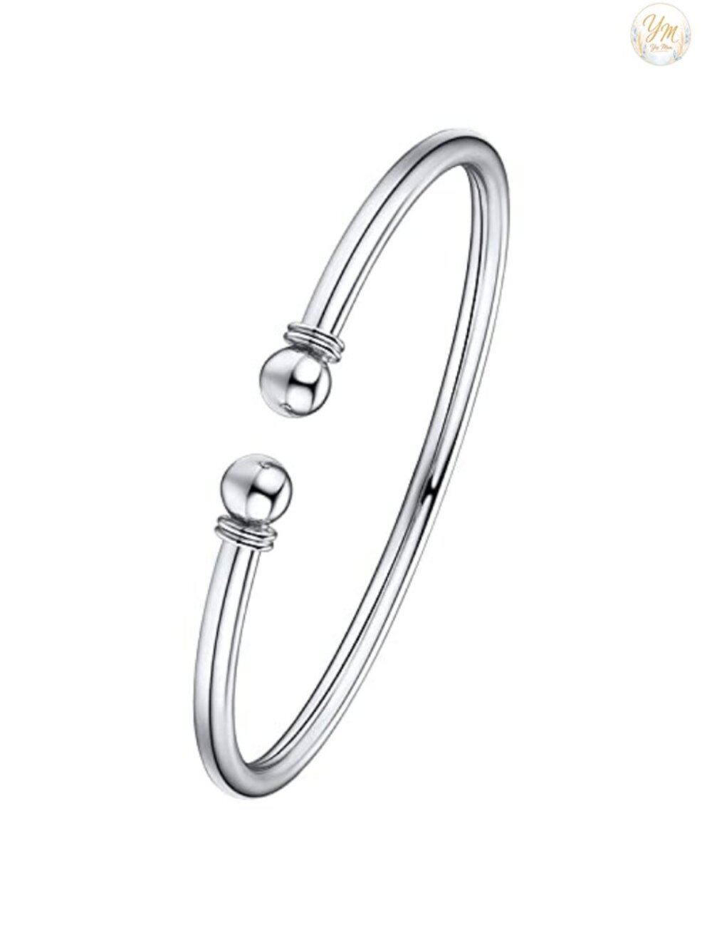 18K Gold Platinum Plated Cuff Bracelet, S925 Sterling Silver, Adjustable